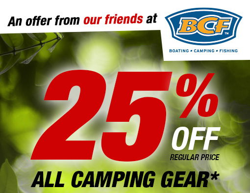 25% Off Camping at BCF for Supercheap Auto Club Members